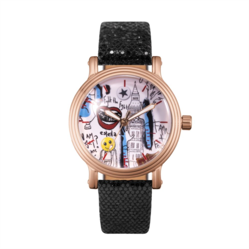 Disneys Cruella Womens Rose Gold Tone Vintage Watch