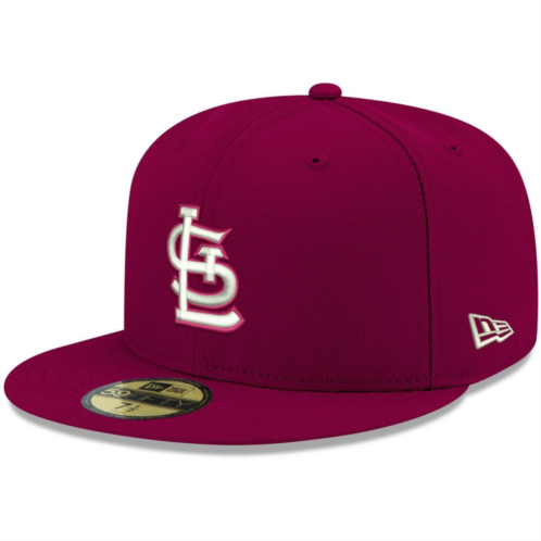 Mens New Era Cardinal St. Louis Cardinals Logo White 59FIFTY Fitted Hat