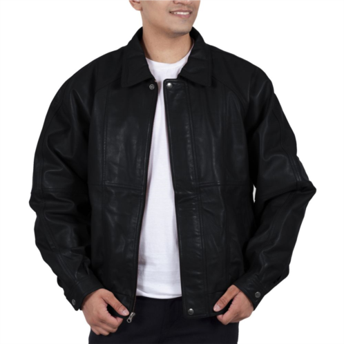 Mens Franchise Club Ace Leather Bomber Jacket