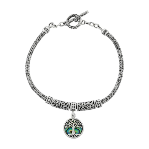 Athra NJ Inc Sterling Silver Abalone Tree of Life Bracelet