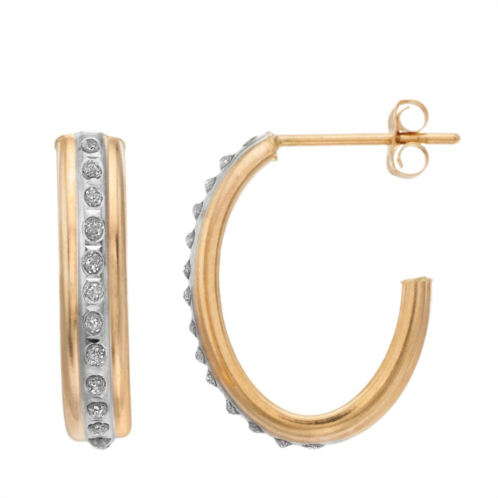 Diamond Fascination 14k Gold Diamond Accent J-Hoop Earrings