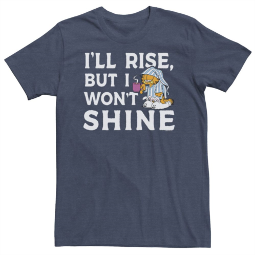 Licensed Character Big & Tall Garfield Ill Rise But I Wont Shine Tee