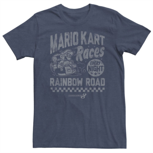 Licensed Character Big & Tall Nintendo Mario Kart Rainbow Road Vintage Tee