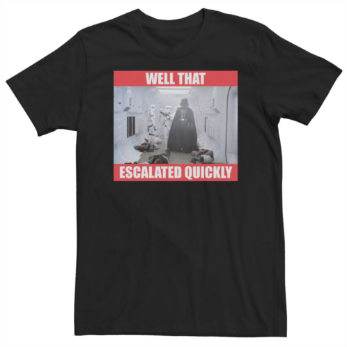 Big & Tall Star Wars Darth Vader Well That Escalated Quickly Tee