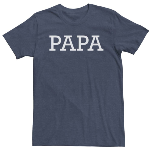 Licensed Character Big & Tall Fathers Day Papa Simple Block Letters Tee