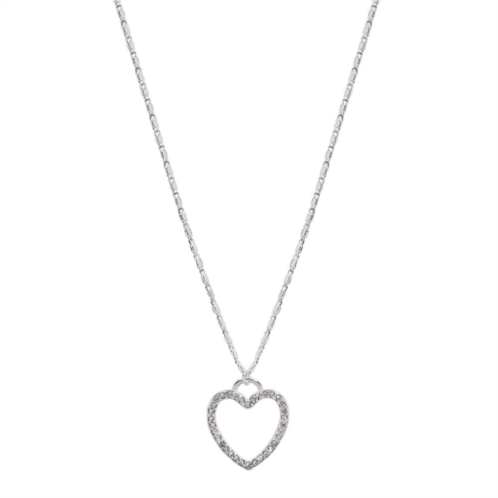 LC Lauren Conrad Large Pave Open Heart Necklace