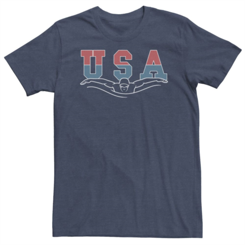 Licensed Character Big & Tall USA Swimmer Outline Tee