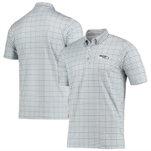 Mens Antigua Gray/Navy Seattle Seahawks Deliver Button-Down Polo