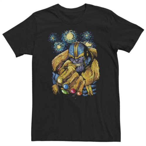 Big & Tall Marvel Thanos Starry Night Gauntlet Painting Tee