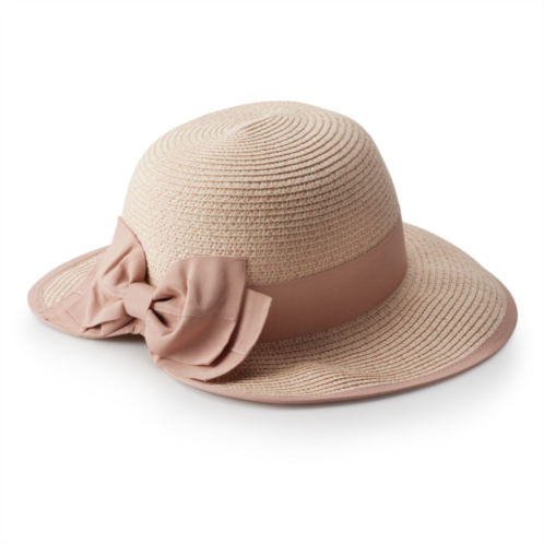 Womens LC Lauren Conrad Straw Split Back Cloche Hat