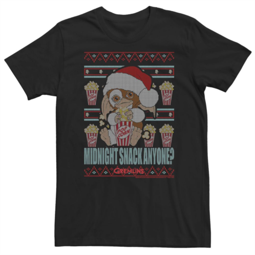 Licensed Character Big & Tall Gremlins Midnight Snack Anyone Ugly Christmas Sweater Tee