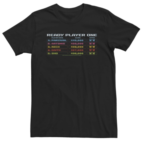 Licensed Character Big & Tall Ready Player One Scoreboard Text Tee