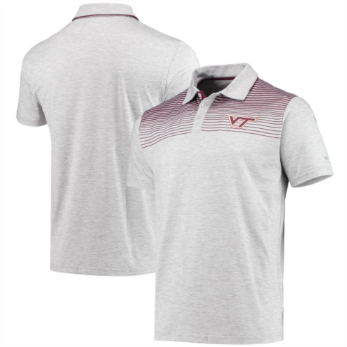 Mens Colosseum Gray Virginia Tech Hokies Needles Polo