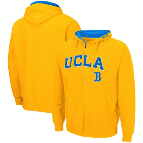 Mens Colosseum Gold UCLA Bruins Arch & Logo 3.0 Full-Zip Hoodie