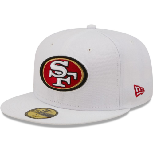 Mens New Era White San Francisco 49ers Logo Omaha 59FIFTY Fitted Hat