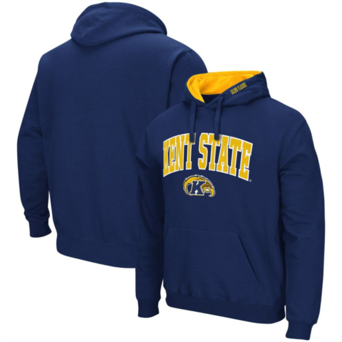 Mens Colosseum Navy Kent State Golden Flashes Arch and Logo Pullover Hoodie