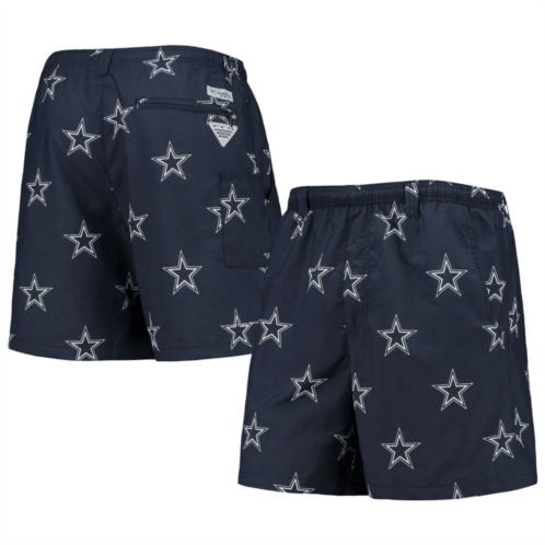 Mens Columbia Navy Dallas Cowboys Backcast II Omni-Shade Swim Shorts