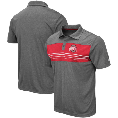 Mens Colosseum Heathered Charcoal Ohio State Buckeyes Smithers Polo
