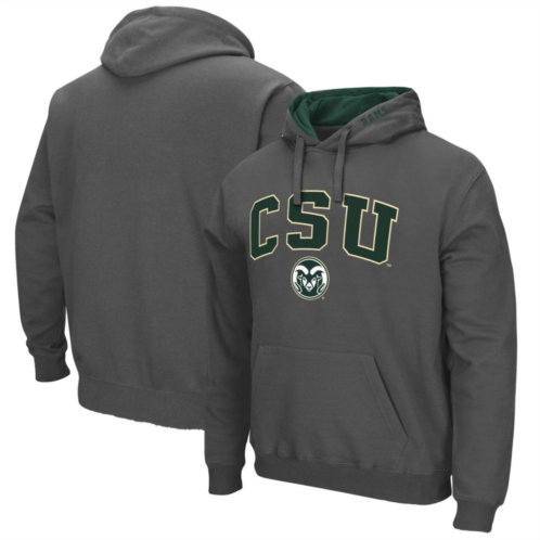 Mens Colosseum Charcoal Colorado State Rams Arch and Logo Pullover Hoodie