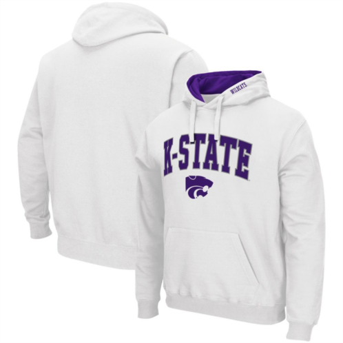 Mens Colosseum White Kansas State Wildcats Arch & Logo 3.0 Pullover Hoodie