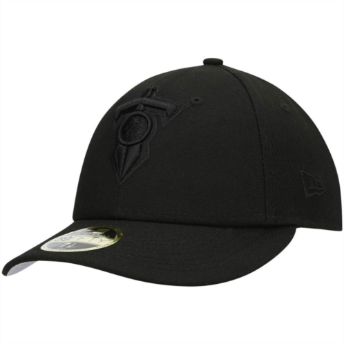 Mens New Era Black Tennessee Titans Alternate Logo Black on Black Low Profile 59FIFTY II Fitted Hat