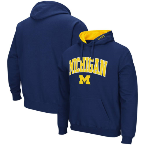 Mens Colosseum Navy Michigan Wolverines Arch & Logo 3.0 Pullover Hoodie