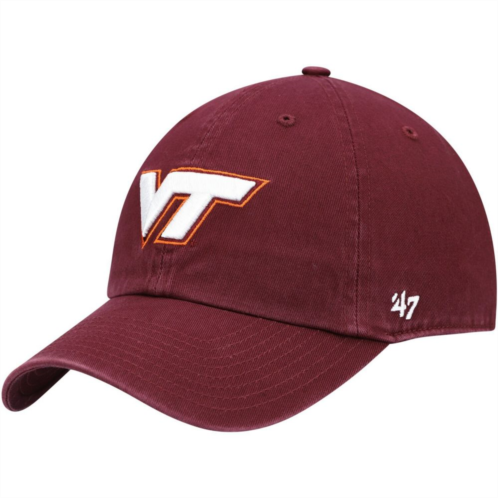 Unbranded Mens 47 Maroon Virginia Tech Hokies Clean Up Adjustable Hat