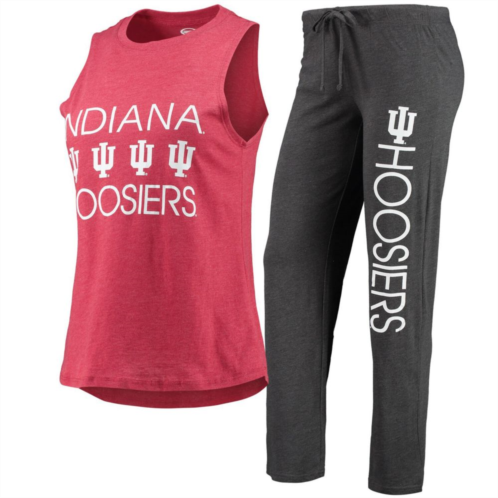 Unbranded Womens Concepts Sport Charcoal/Crimson Indiana Hoosiers Tank Top & Pants Sleep Set
