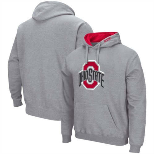Mens Colosseum Heather Gray Ohio State Buckeyes Arch & Logo 3.0 Pullover Hoodie