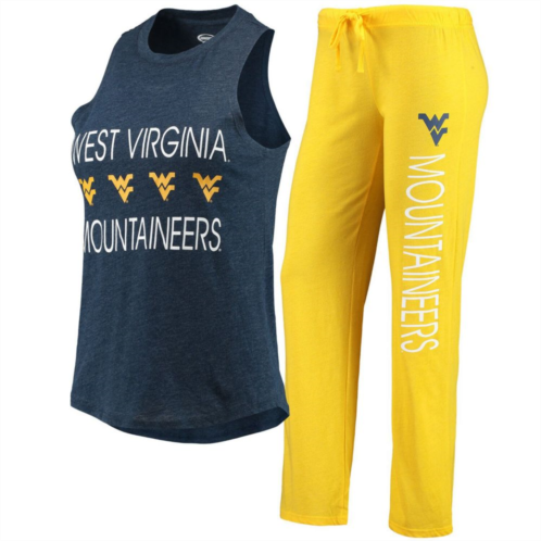 Unbranded Womens Concepts Sport Gold/Navy West Virginia Mountaineers Tank Top & Pants Sleep Set
