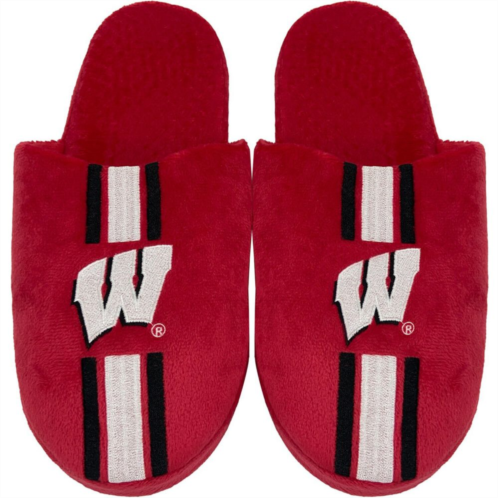 Unbranded Mens FOCO Wisconsin Badgers Striped Team Slippers