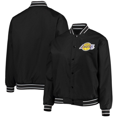 Unbranded Womens JH Design Black Los Angeles Lakers Plus Size Poly Twill Full-Snap Jacket
