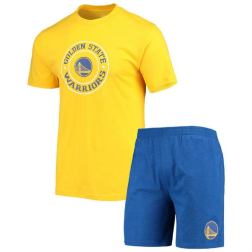 Unbranded Mens Concepts Sport Royal/Gold Golden State Warriors T-Shirt & Shorts Sleep Set