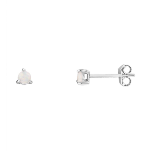 PRIMROSE Sterling Silver White Opal Stud Earrings