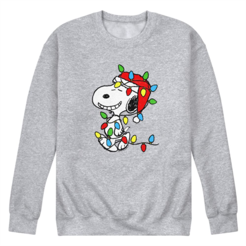 Licensed Character Mens Peanuts Snoopy Xmas Lights Sweatshirt