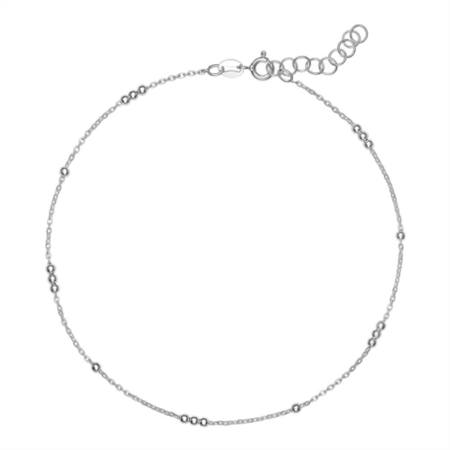 PRIMROSE Sterling Silver Station Cable Anklet