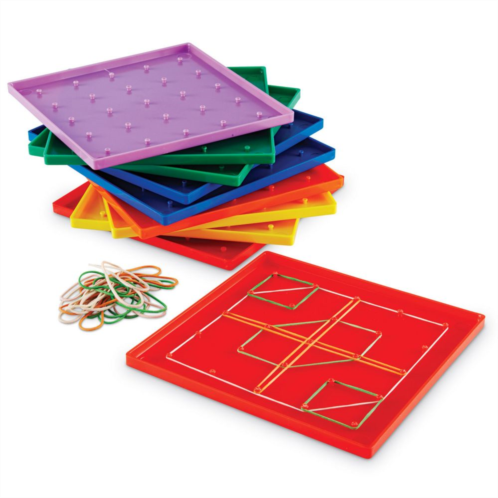 Learning Resources 7¼ Assorted Geoboards, Set of 10