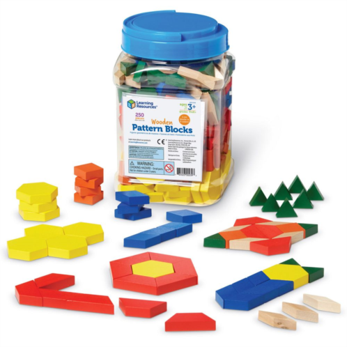 Learning Resources 1 cm Wooden Pattern Blocks, Set of 250