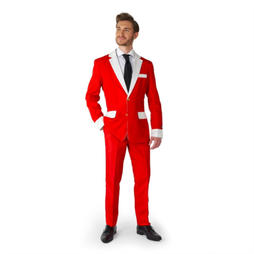 Mens Suitmeister Modern-Fit Santa Faux-Fur Christmas Novelty Suit Set