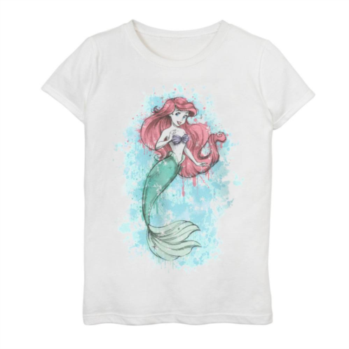 Girls 7-16 Girls Disney Princess The Little Mermaid Ariel Splashing Paint Graphic Tee