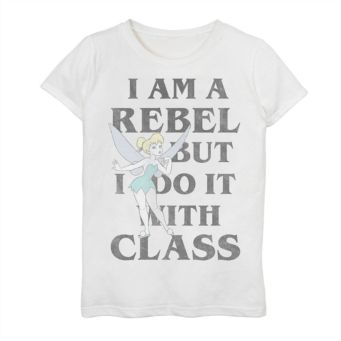 Girls 7-16 Disney Peter Pan Tinkerbell I Am A Rebel But I Do It With Class Graphic Tee