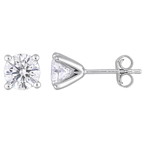 Stella Grace Sterling Silver 2 Carat T.W. Lab-Created Moissanite Solitaire Stud Earrings