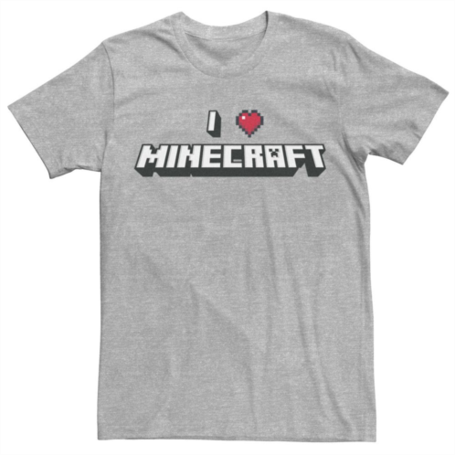 Licensed Character Mens Minecraft I Love Minecraft Text Tee