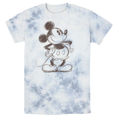 Licensed Character Mens Disney Mickey Mouse Pencil Sketch Original Wash Tee
