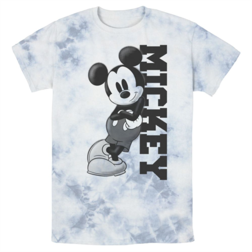 Licensed Character Mens Disney Mickey Mouse Leaning on Name Wash Tee
