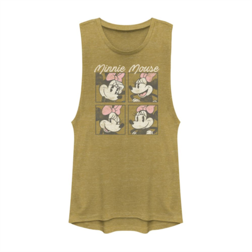 Disneys Mickey And Friends Minnie Mouse Vintage Box Up Juniors Muscle Graphic Tank Top