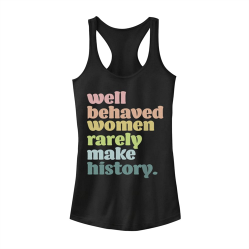 Licensed Character Juniors Well Behaved Women Rarely Make History Tank Top
