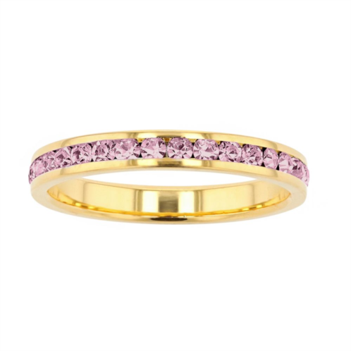 Traditions Jewelry Company 18k Gold Over Silver Birthstone Crystal Eternity Ring
