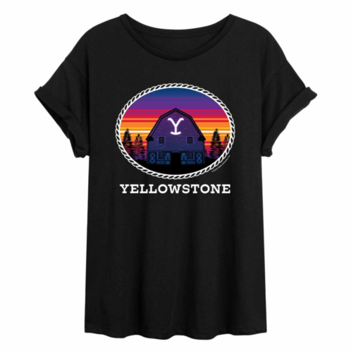 Licensed Character Juniors Yellowstone Sunset Flowy Graphic Tee