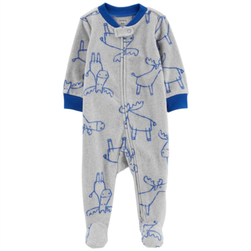 Baby Carters Moose Zip-Up Fleece Sleep & Play